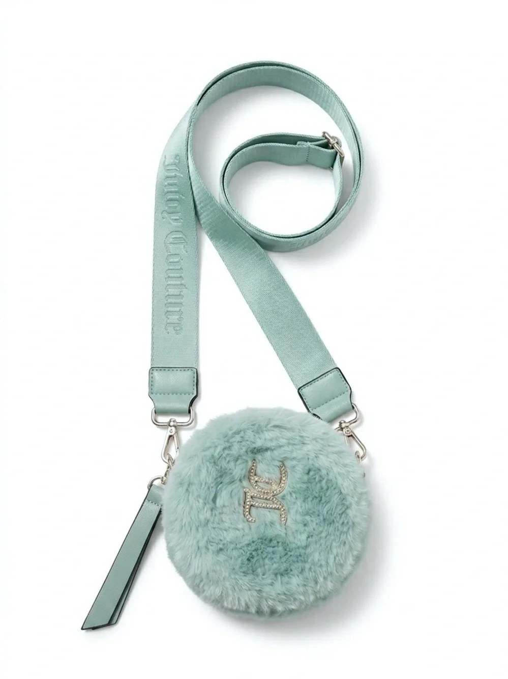 Juicy Couture Fuzzy Mint Green Mini Crossbody Bag Coin Purse Y2K McBling Bratz
